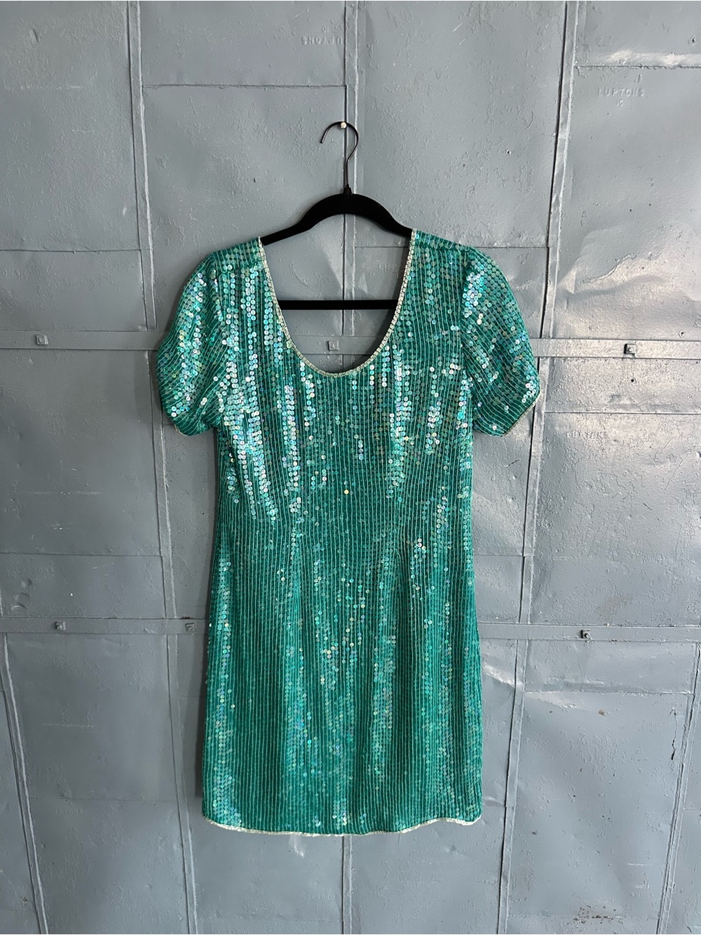 Vintage size 8 Teal Sequin Dress